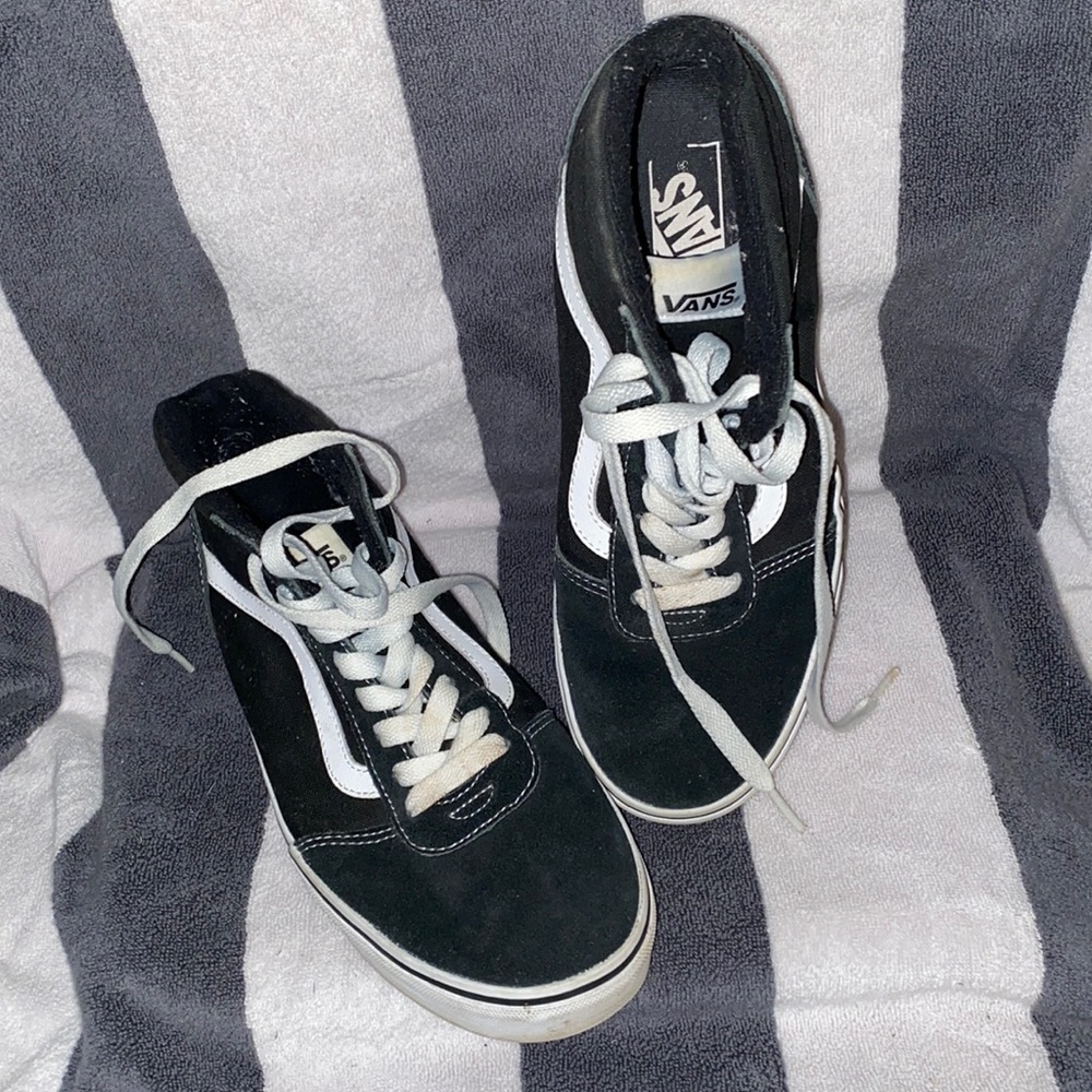 VANS off the wall pro skate shoes hightop black suede & canvas exc M sz 9 sk8-hi